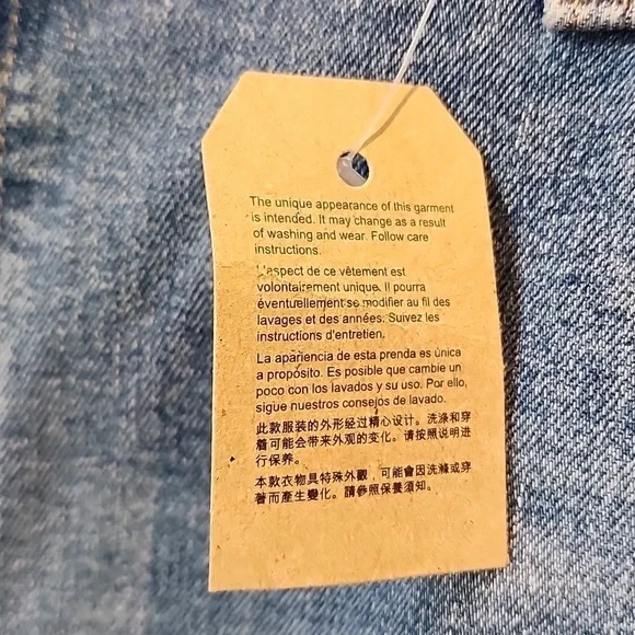 Levis - High Waisted Mom Jeans, Distressed, Blue Denim​​​​​​ - Picture 9 of 14